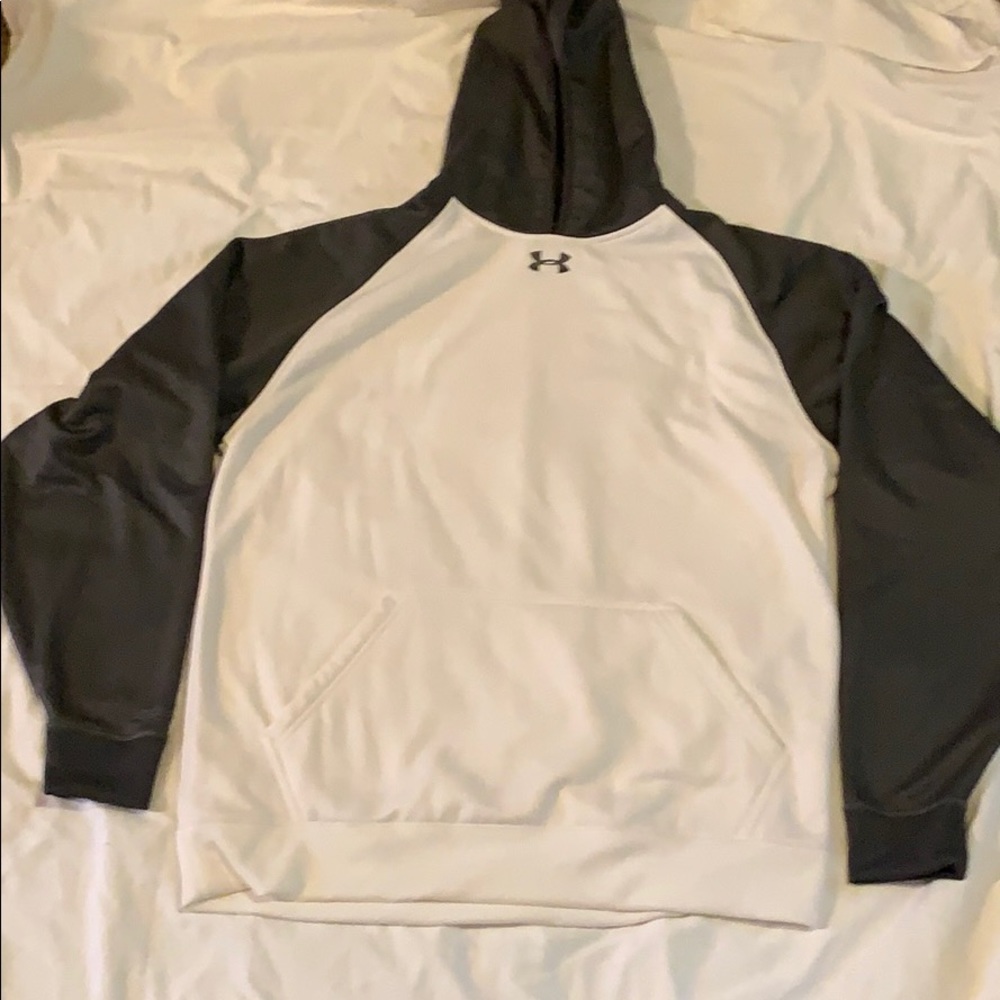 White/dary grey UA men’s hoodie